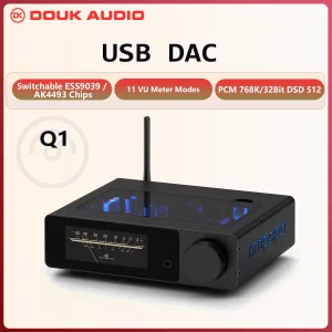 Ampapa Q1 HIFI ESS9039+AK4493 USB DAC Bluetooth 5.2 Receiver Digital to Analog Converter