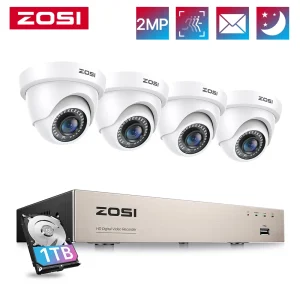 ZOSI 8CH 1080P CCTV Security Camera System with AI Human Vehicle Detection